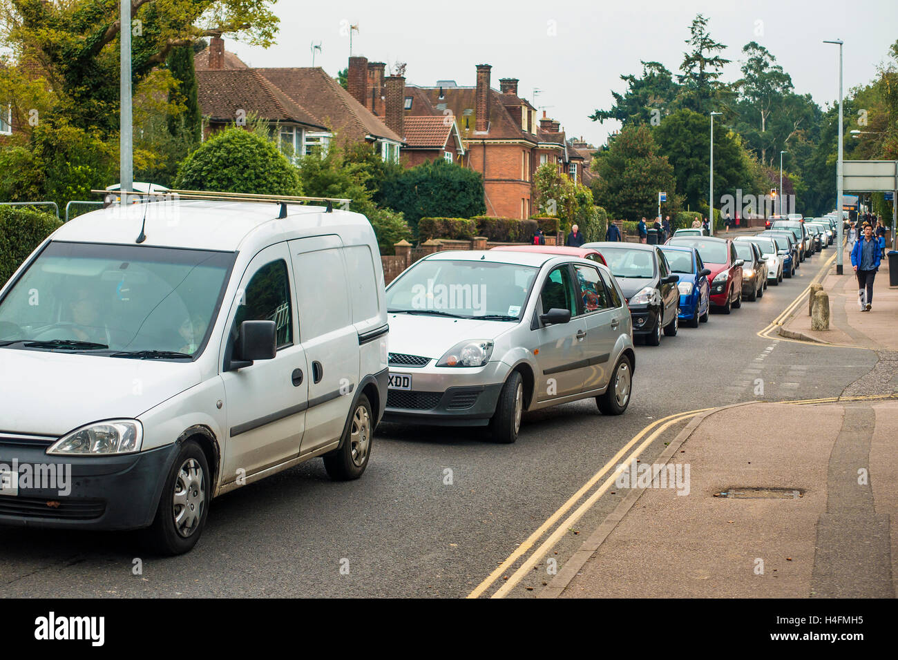 Traffic Jam Rush Hour New Dover Road Canterbury Kent UK Stock Photo