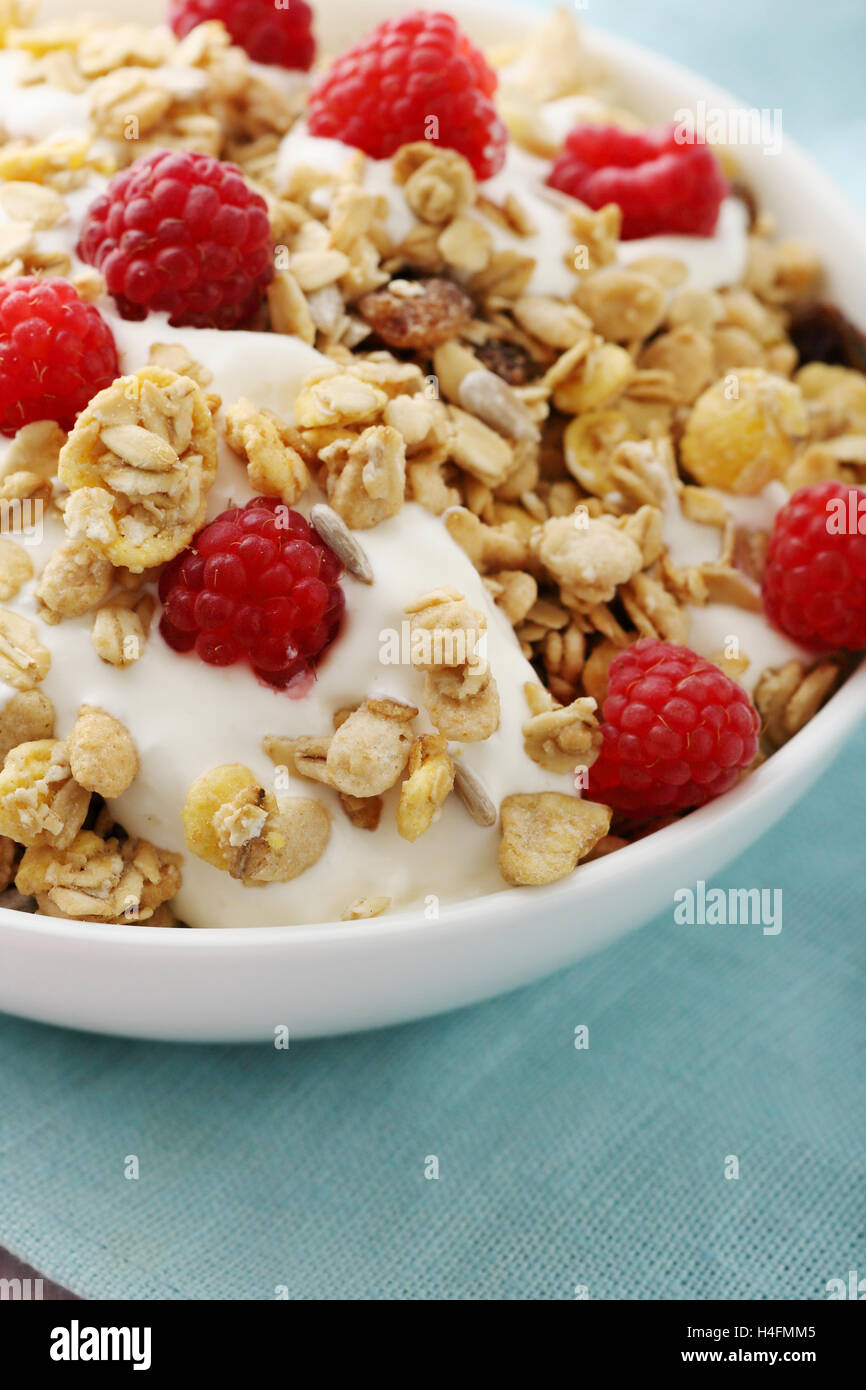 diet breakfast with berry, food close-up Stock Photo