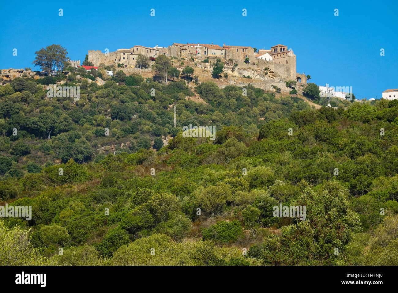 Castellar de la Frontera, Cadiz Province, Andalusia, southern Spain.  The walled old town. Stock Photo
