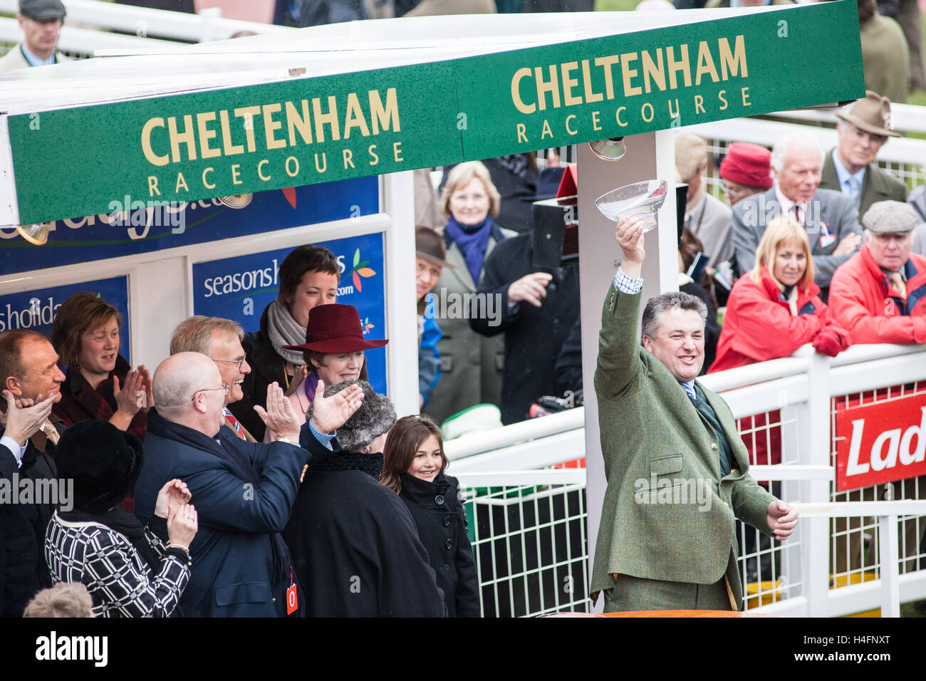 Cheltenham Festival horse racing event held annually in March. National Hunt race meeting over jumps,hurdles,fences,England. U.K Stock Photo