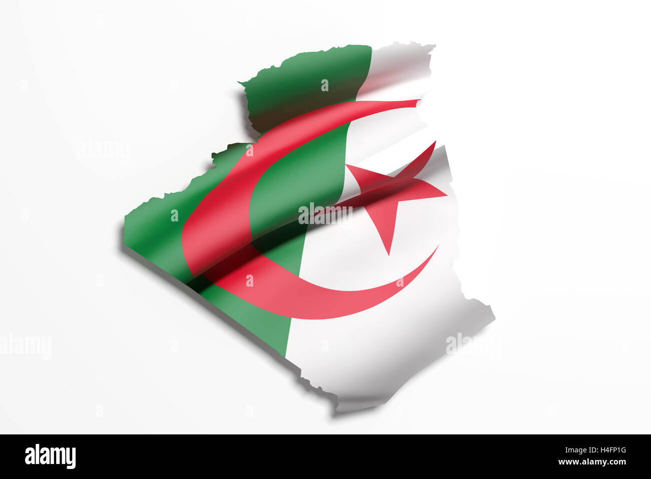 3d rendering of Algeria map and flag Stock Photo - Alamy
