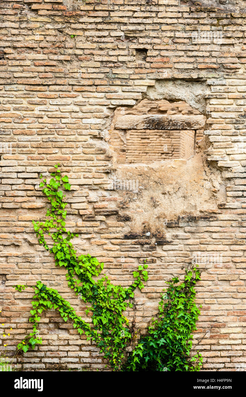 Olympia, Greece. The site of the Olympic Games in classical times. Hole in the wall at the Roman Baths. Stock Photo