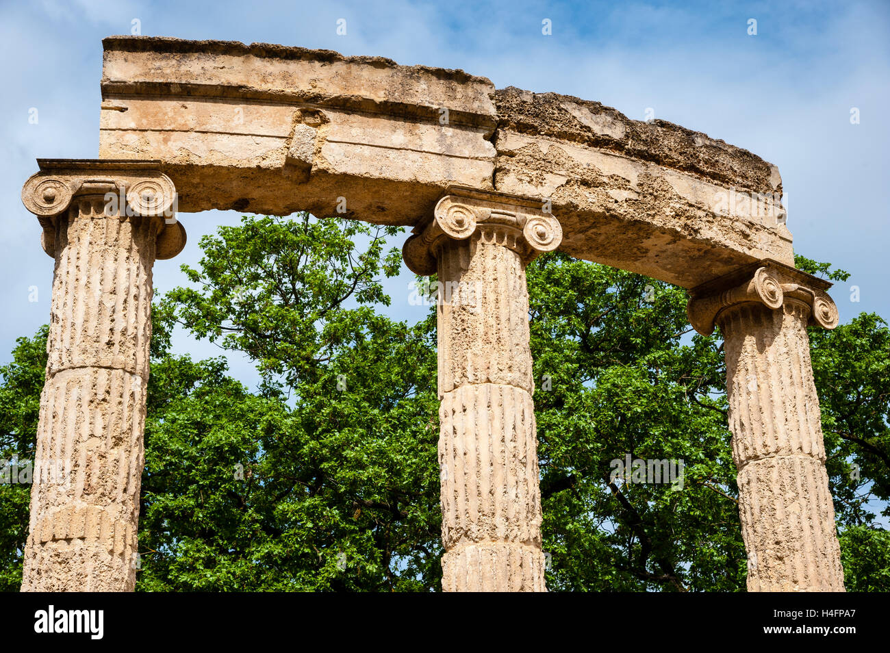 Olympia, Greece. The site of the Olympic Games in classical times. The Philippeion. Stock Photo