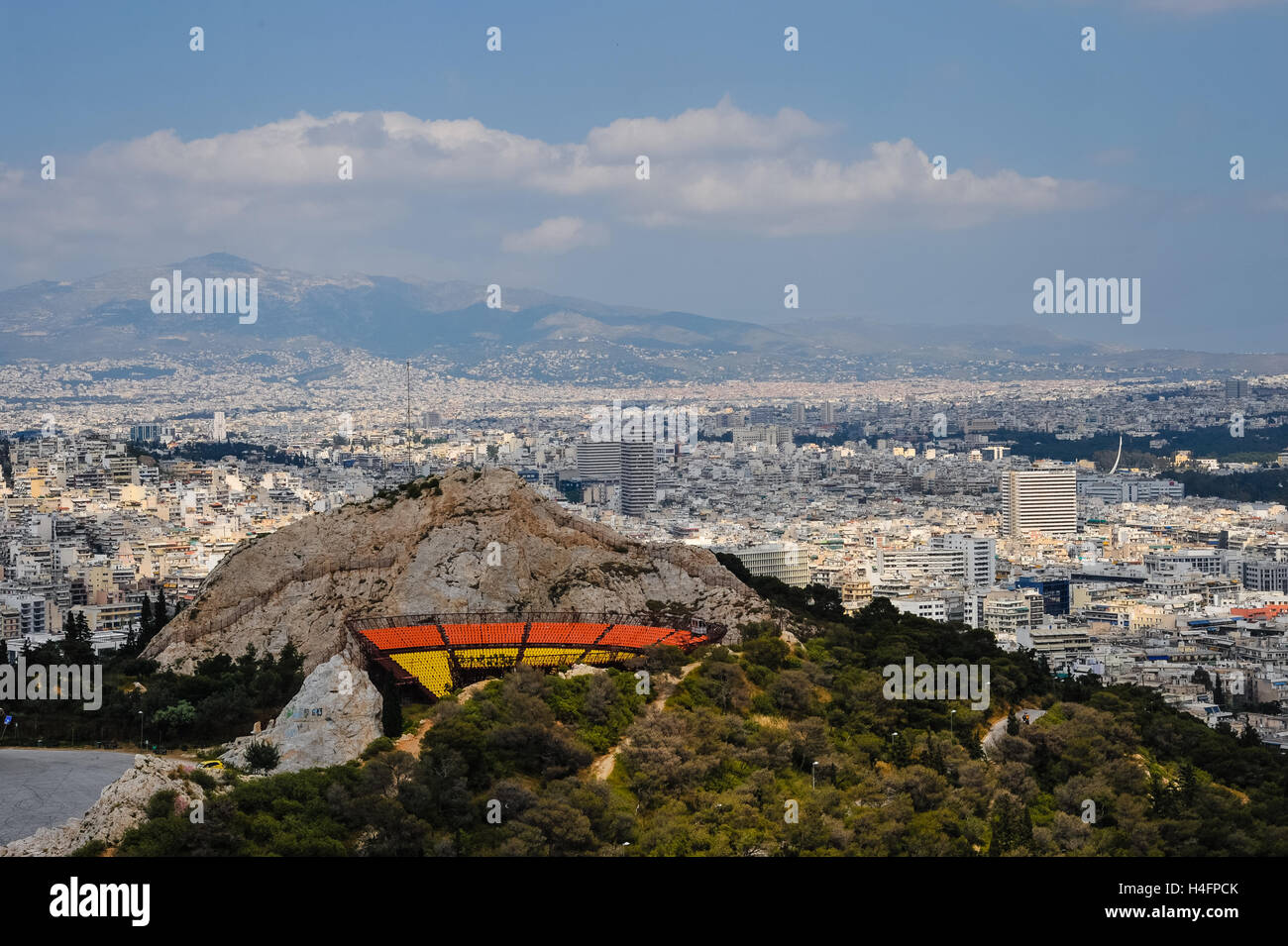 Athens, Greece. View from Mount Lycabettus, the highest point in the city. Stock Photo