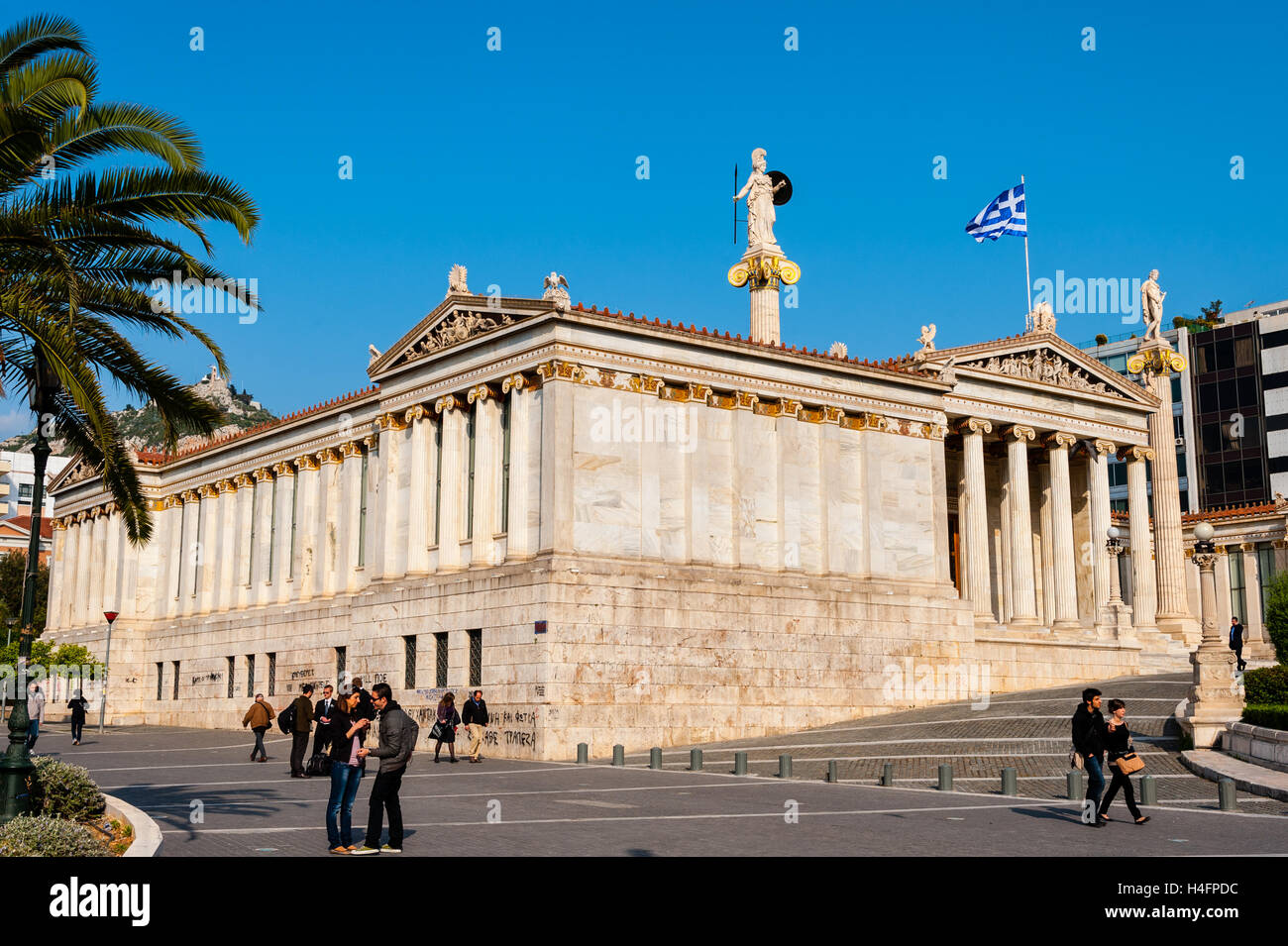 Athens, Greece. The Academy of Athens. Main building completed in 1885. Stock Photo