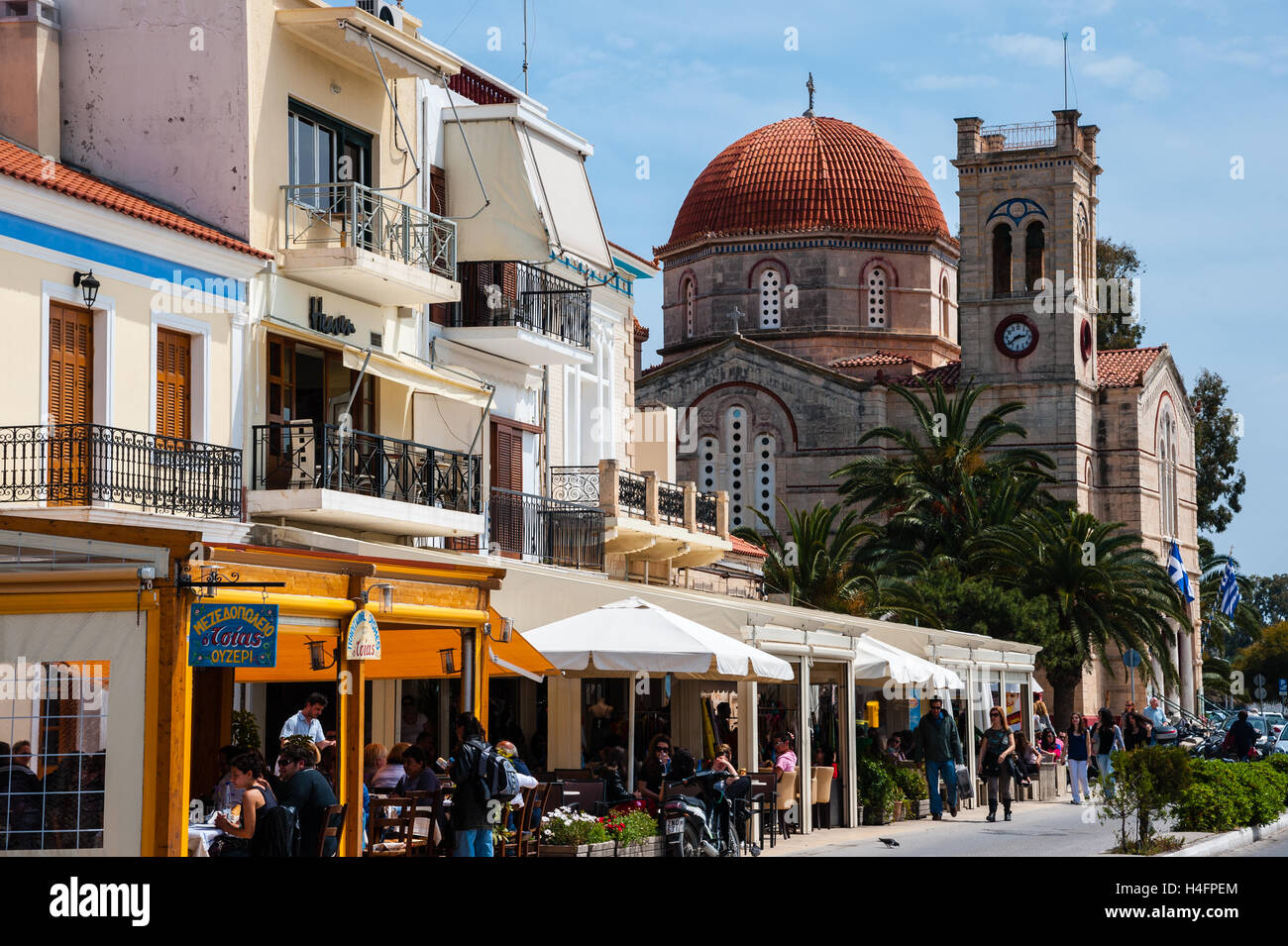 Aegina is one of the Saronic Islands of Greece in the Saronic Gulf. Stock Photo