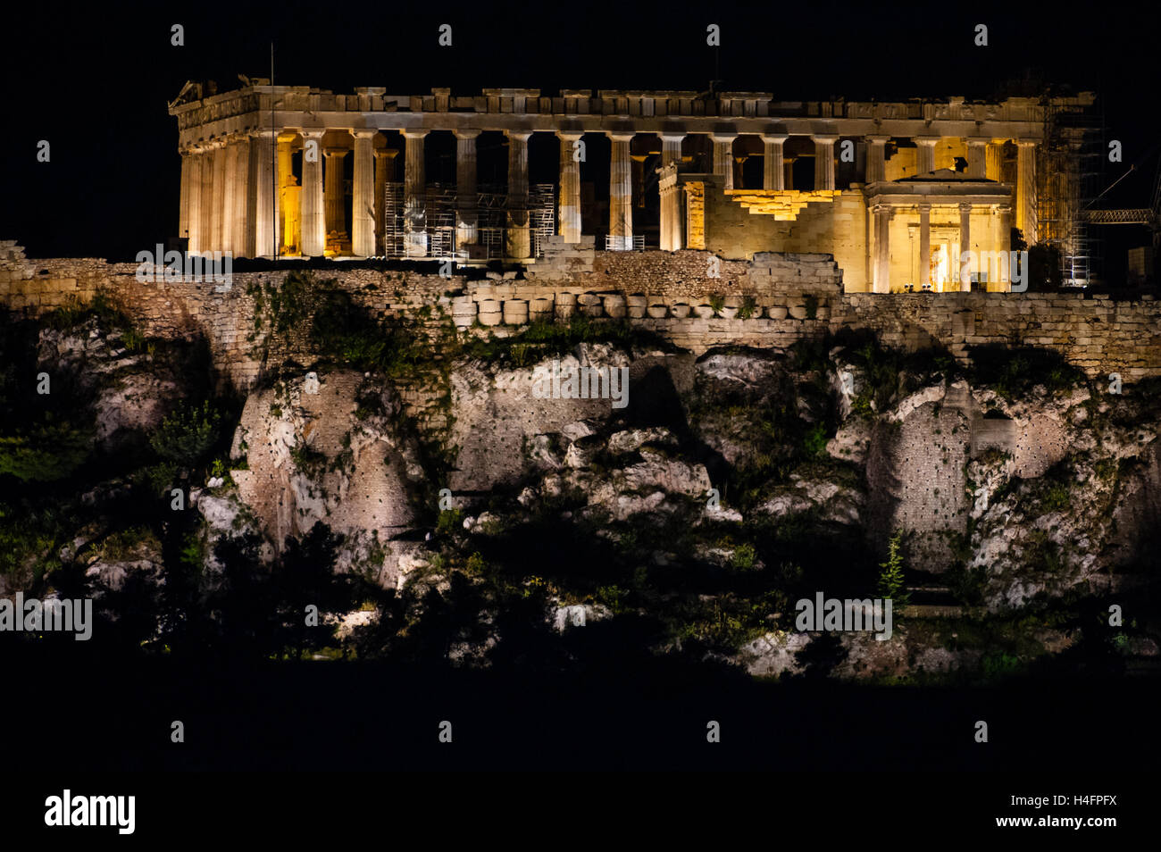 Athens, Greece. Acropolis at night. Stock Photo