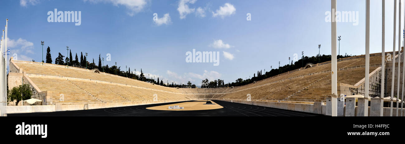 Athens, Greece. The Panathenaic Stadium hosted the first modern Olympic Games in 1896. Stock Photo