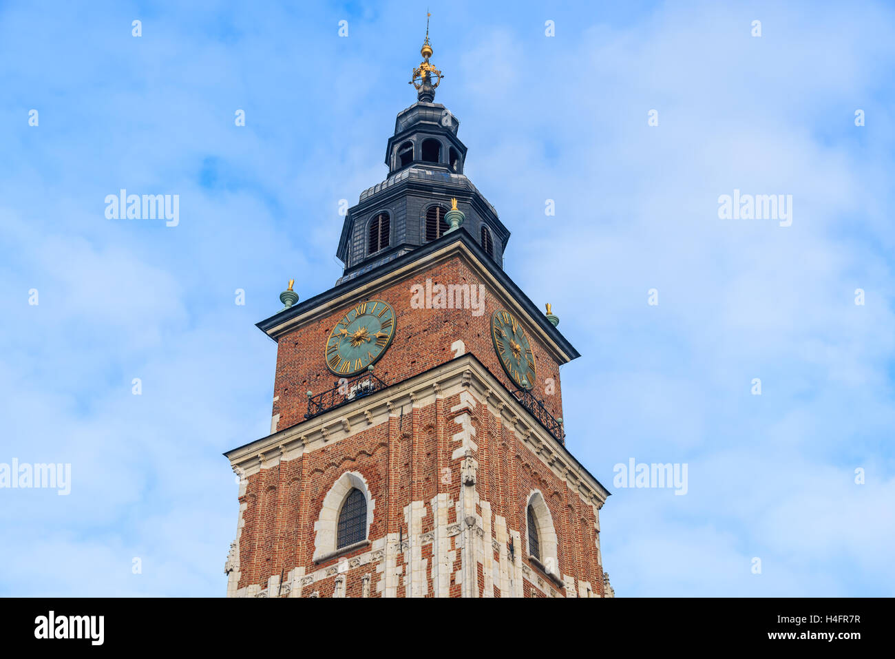 Tower of city hall in Krakow, Poland Stock Photo
