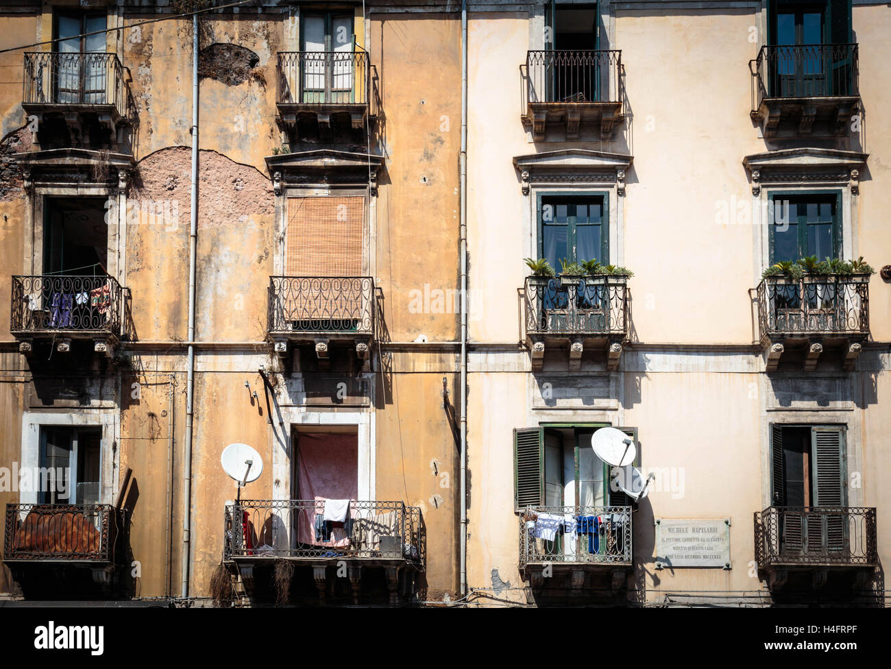 Apartment block in Catania, Sicily Stock Photo Alamy
