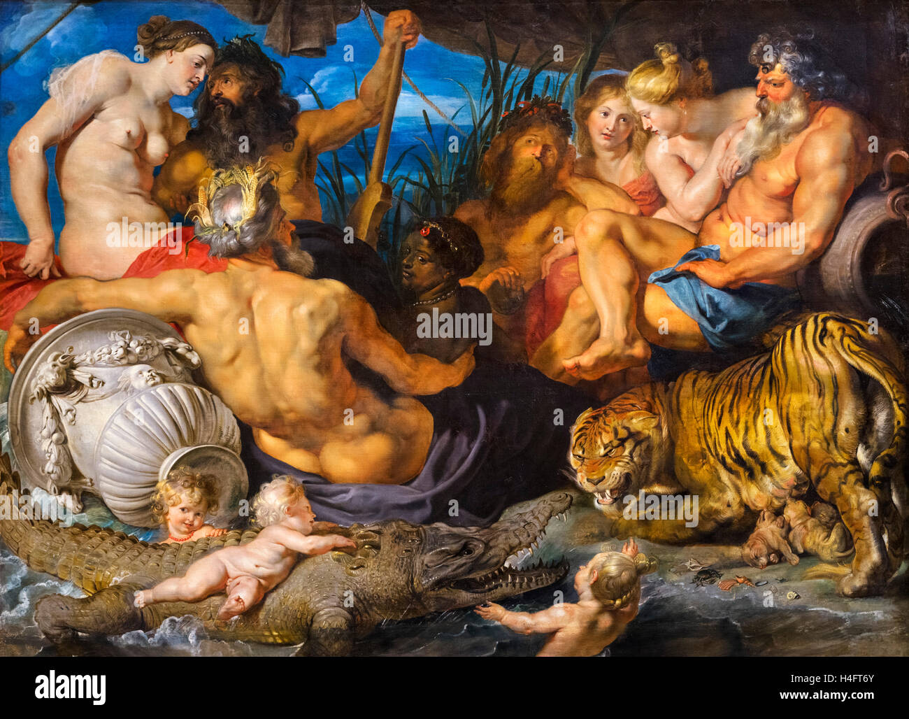 The Four Rivers of Paradise by Peter Paul Rubens (1577-1640). Oil on canvas, c.1615 Stock Photo