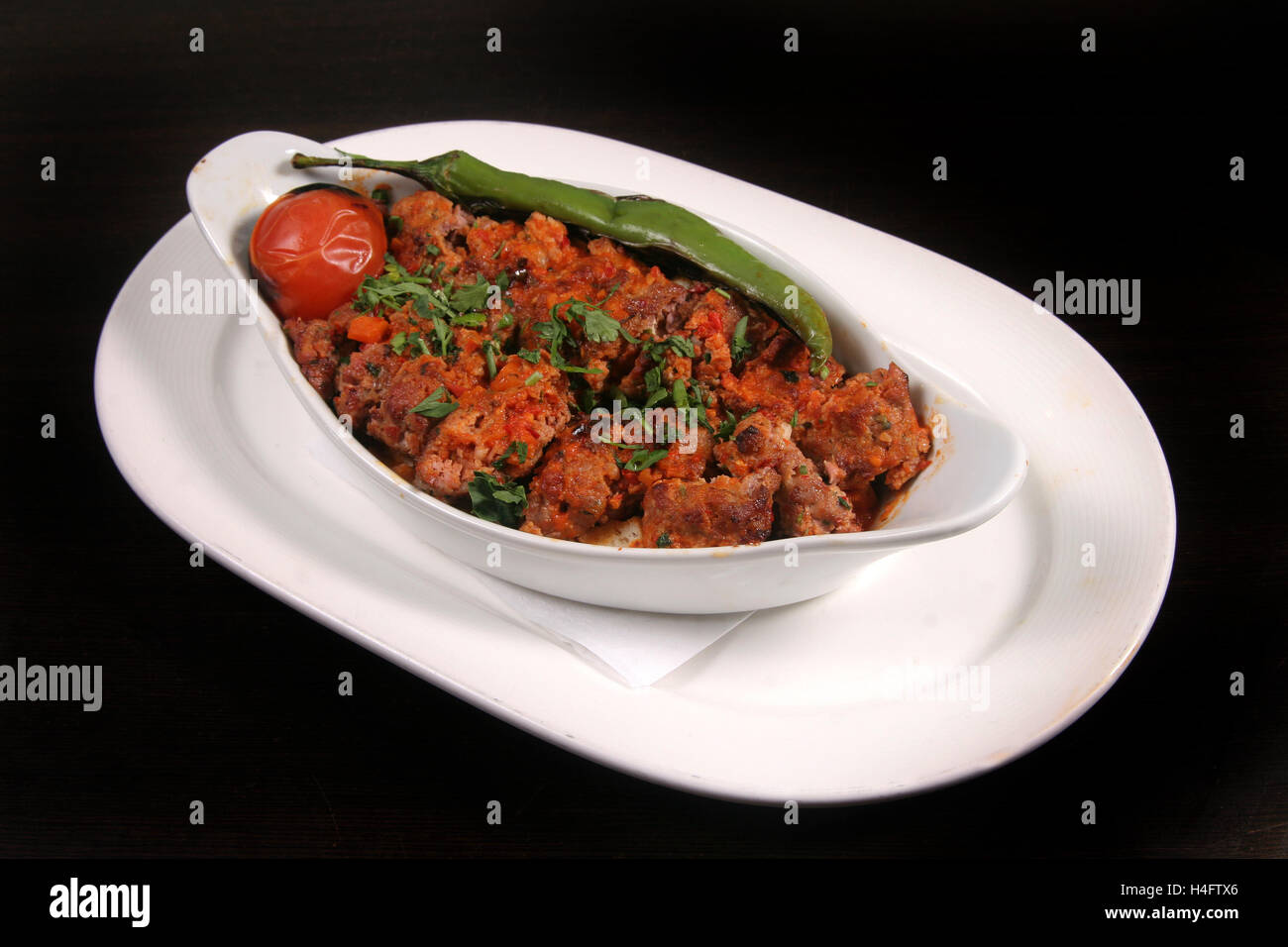 Kofta Beyti Kebab with tomato sauce Stock Photo Alamy