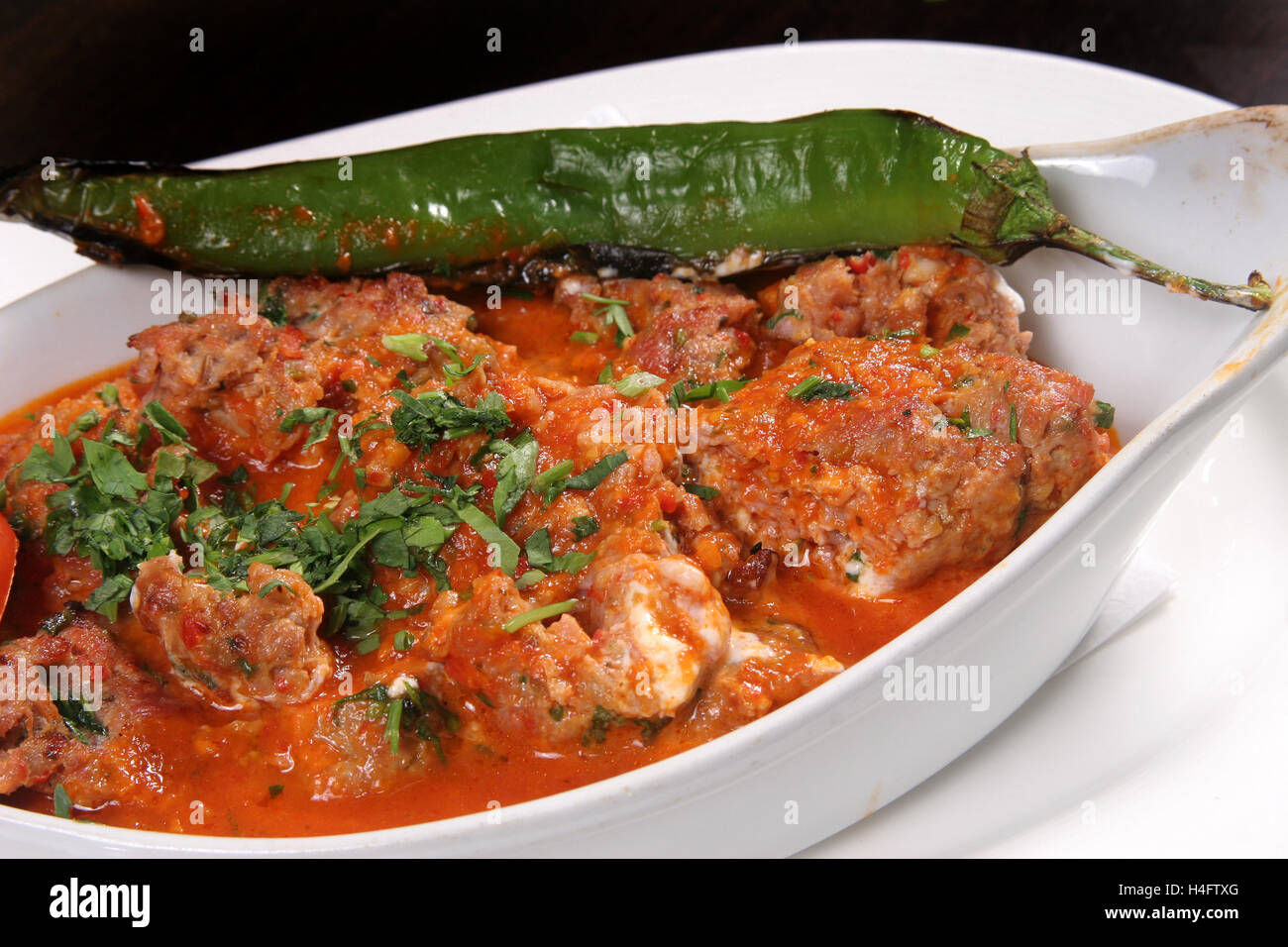 Beyti Kebab with tomato sauce Stock Photo Alamy