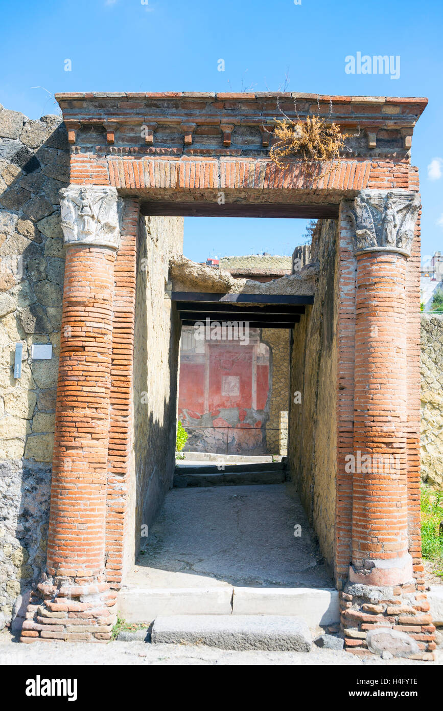 Portico in Herculaneum, near Naples, Italy Stock Photo