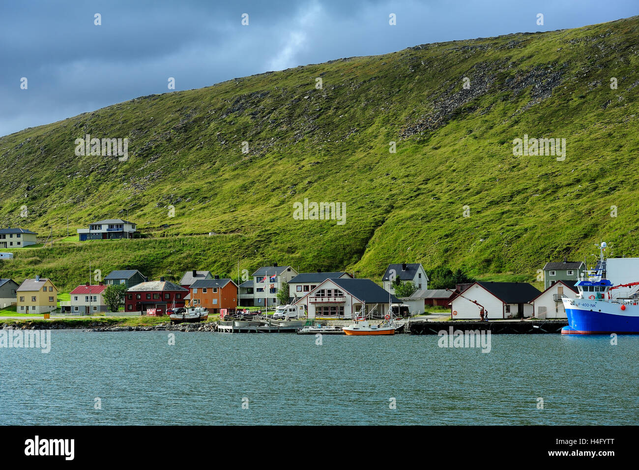 Skarsvag village in the coast of Risfjorden,Norway Stock Photo - Alamy