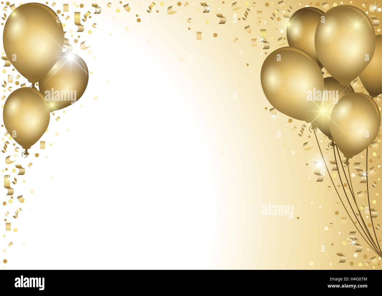 Holiday Background With Gold Balloons Stock Vector Image & Art - Alamy