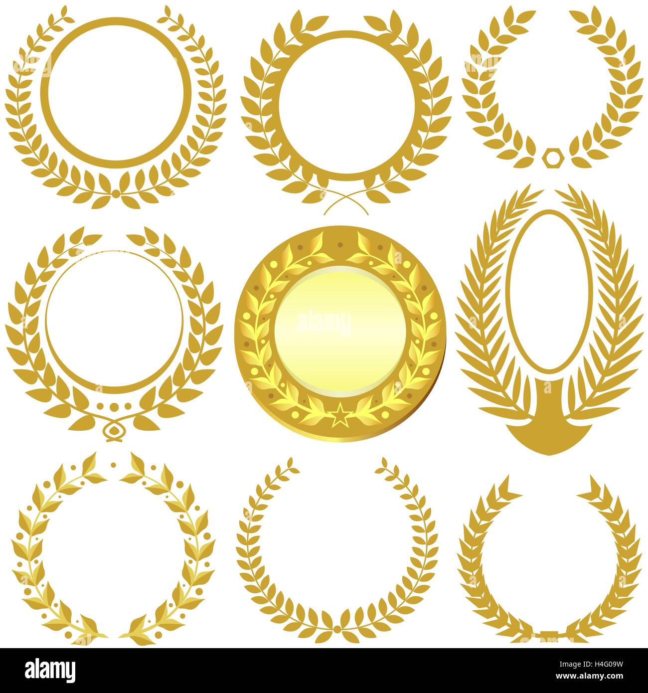 Laurel Wreath Set Stock Vector Image & Art - Alamy