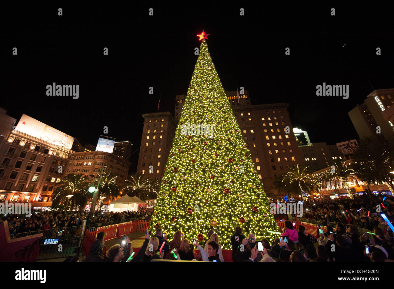 Macy's Tree Lighting at Union Square in downtown San Francisco, California on November 27th 2015