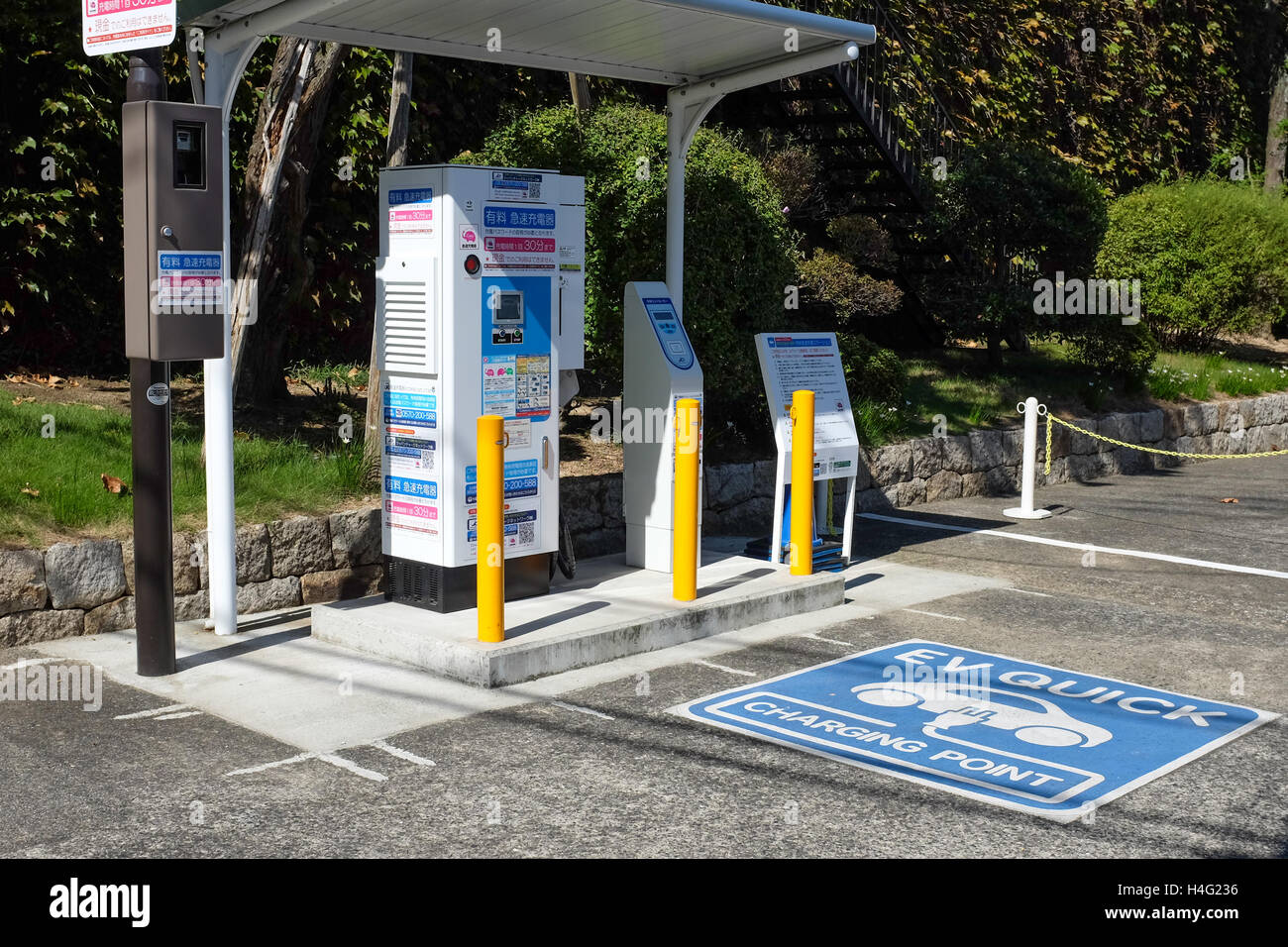 A charging point in Japan for electric vehicles Stock Photo Alamy