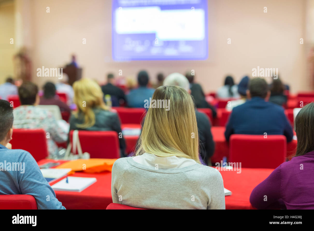 Audience in lecture hall on scientific conference Stock Photo - Alamy