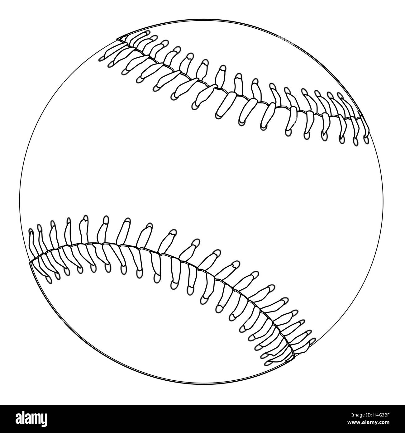 White baseball line drawing over a white background Stock Vector Image