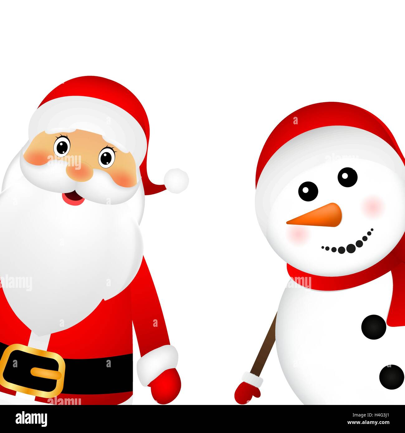 Santa Claus and Christmas snowman Stock Vector Image & Art - Alamy