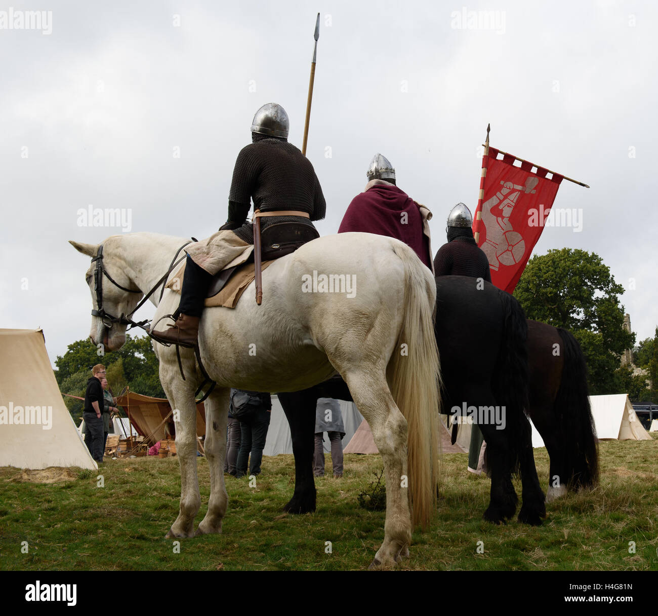 Re-enactment of the battle of Hastings in England, organised by English Heritage. Stock Photo