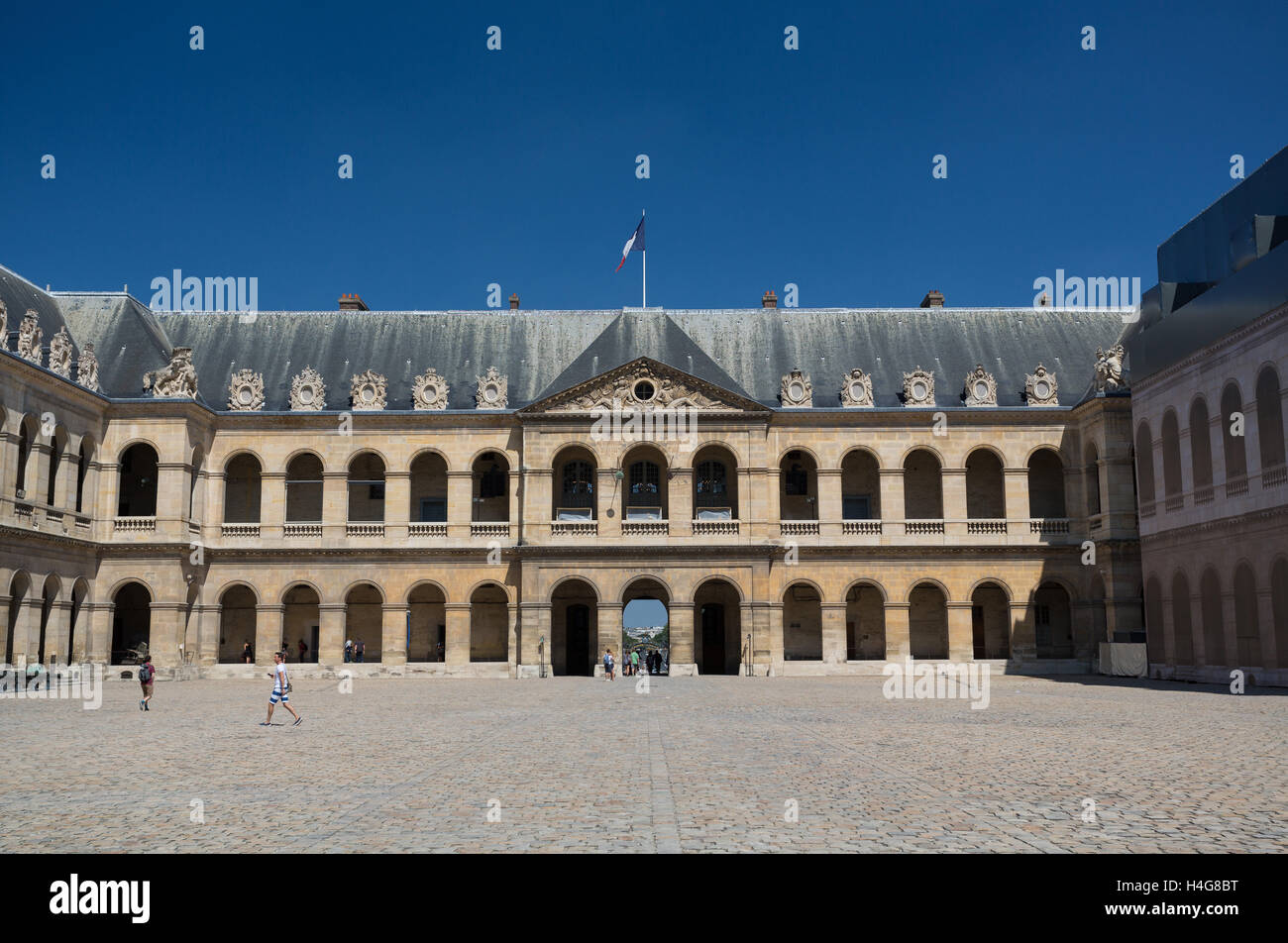 Paris, France - August 15, 2016 : National Residence of the Invalids, a complex of buildings in the 7th arrondissement of Paris, France, containing museums and monuments Stock Photo