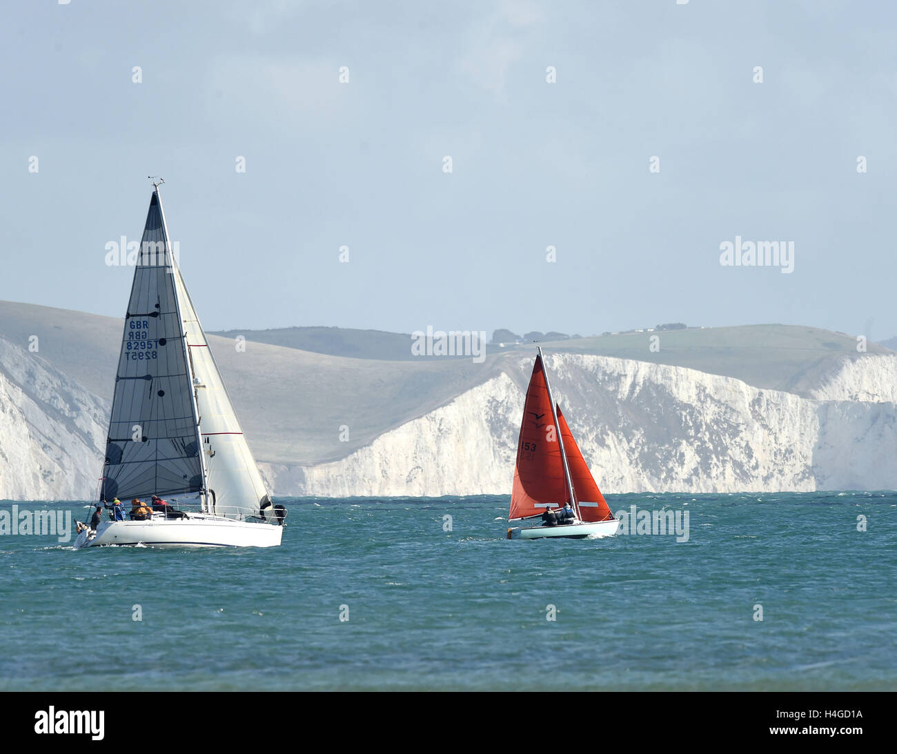Weymouth Bay, Dorset, UK. 16th Oct, 2016. Yachts off Weymouth Bay, Dorset, UK Credit:  Dorset Media Service/Alamy Live News Stock Photo