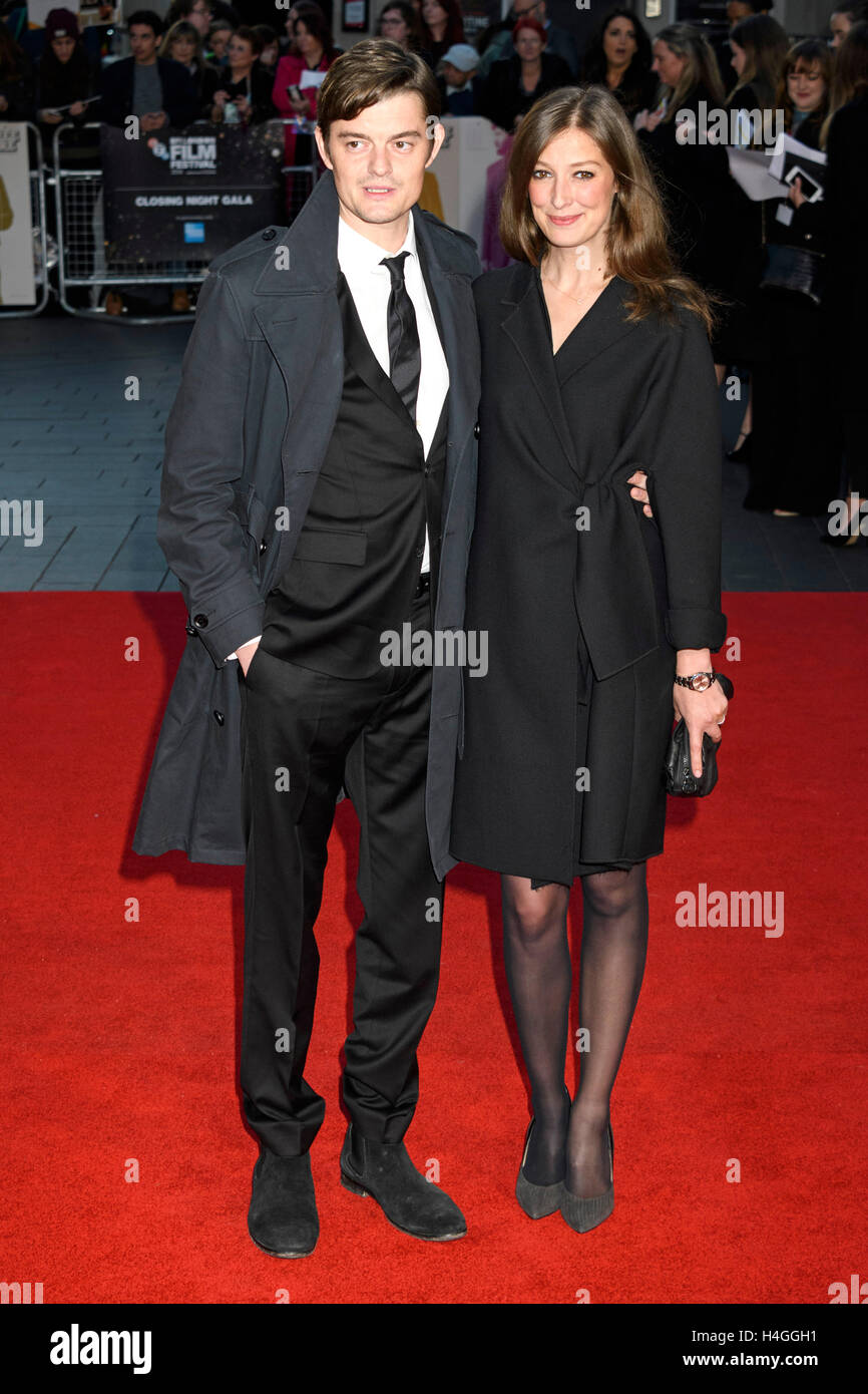 London, UK. 16th October, 2016. Sam Riley and Alexandra Maria attend the film premiere of Free Fire showing at the 60th London Film Festival. Credit:  Raymond Tang/Alamy Live News Stock Photo