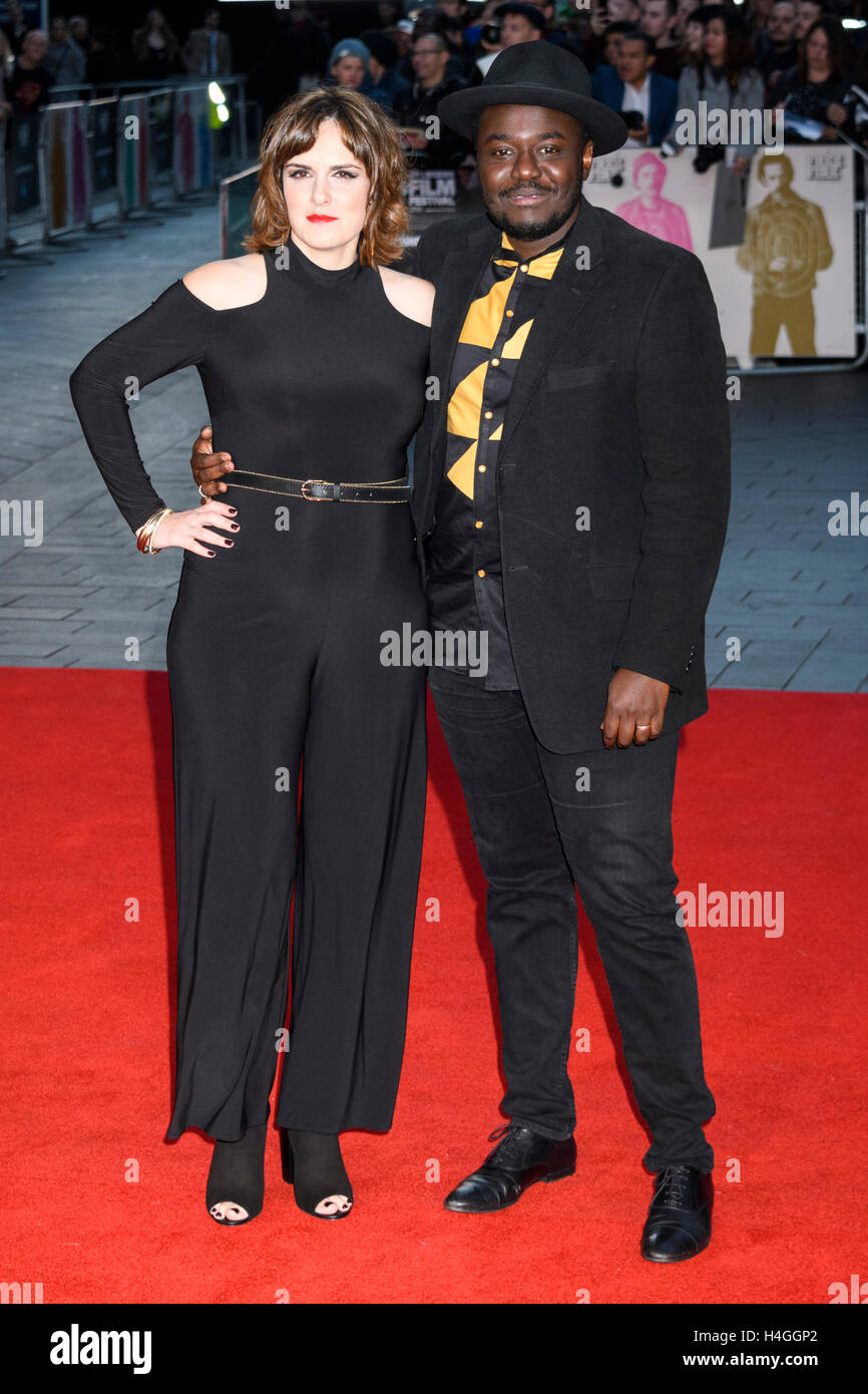London, UK. 16th October, 2016. Anna Ceesay and Babou Ceesay attend the film premiere of Free Fire showing at the 60th London Film Festival. Credit:  Raymond Tang/Alamy Live News Stock Photo