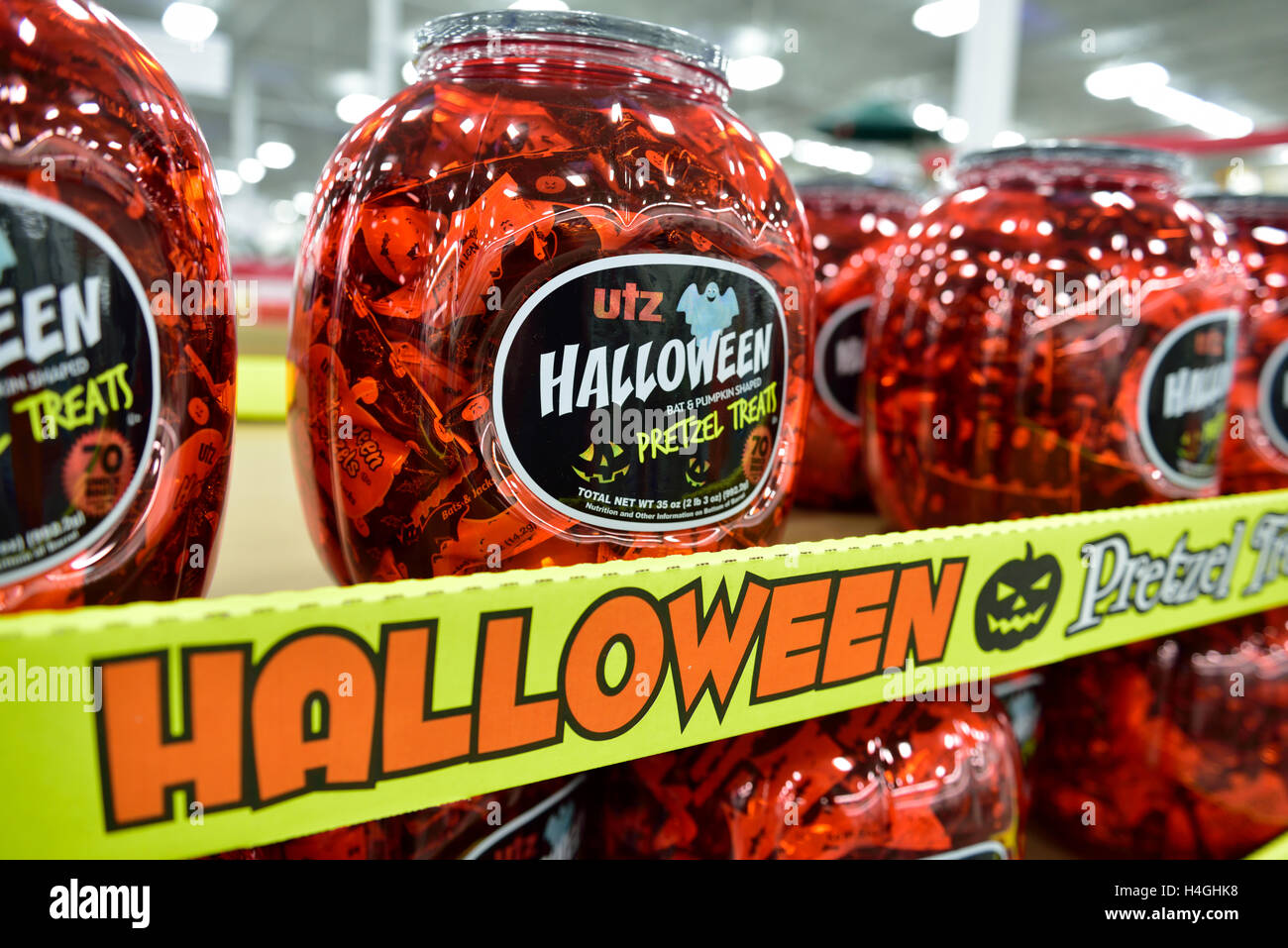Treats For Sale On Display For Halloween In Supermarket Stock Photo Alamy