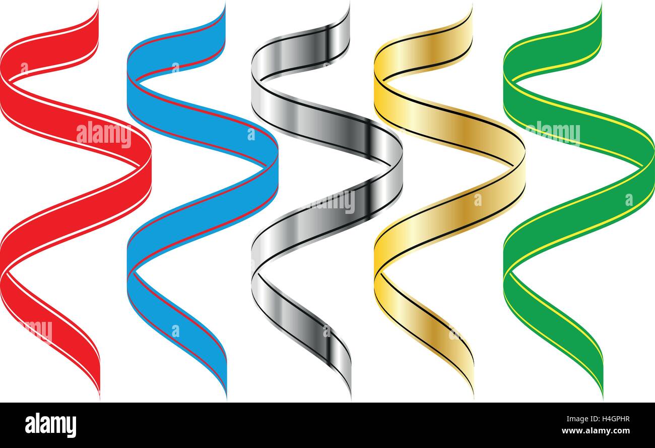 colored bows, colored ribbons, ribbons set isolated Stock Vector Image