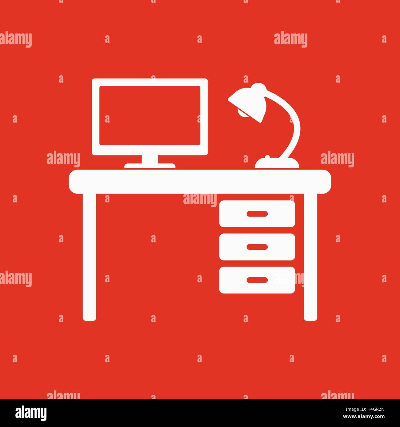 The table icon. Workplace and job, office, working symbol. Flat Stock ...