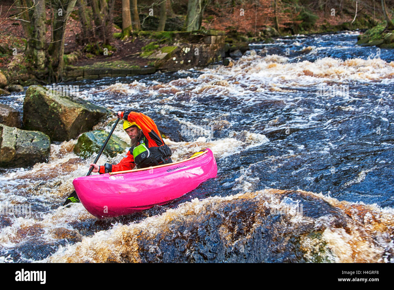 Canoe Event, River Washburn, Harrogate, North Yorkshire, England, UK