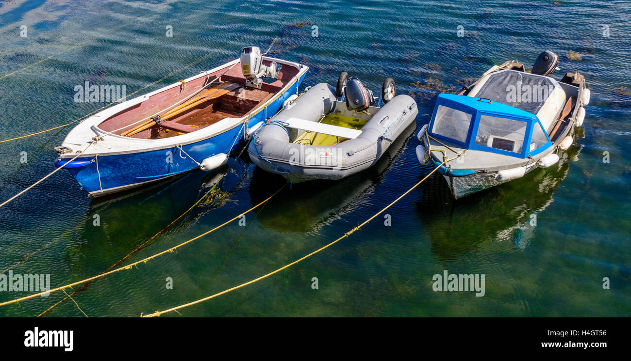 Boats moored in Falmouth Harbour, Cornwall, UK Stock Photo