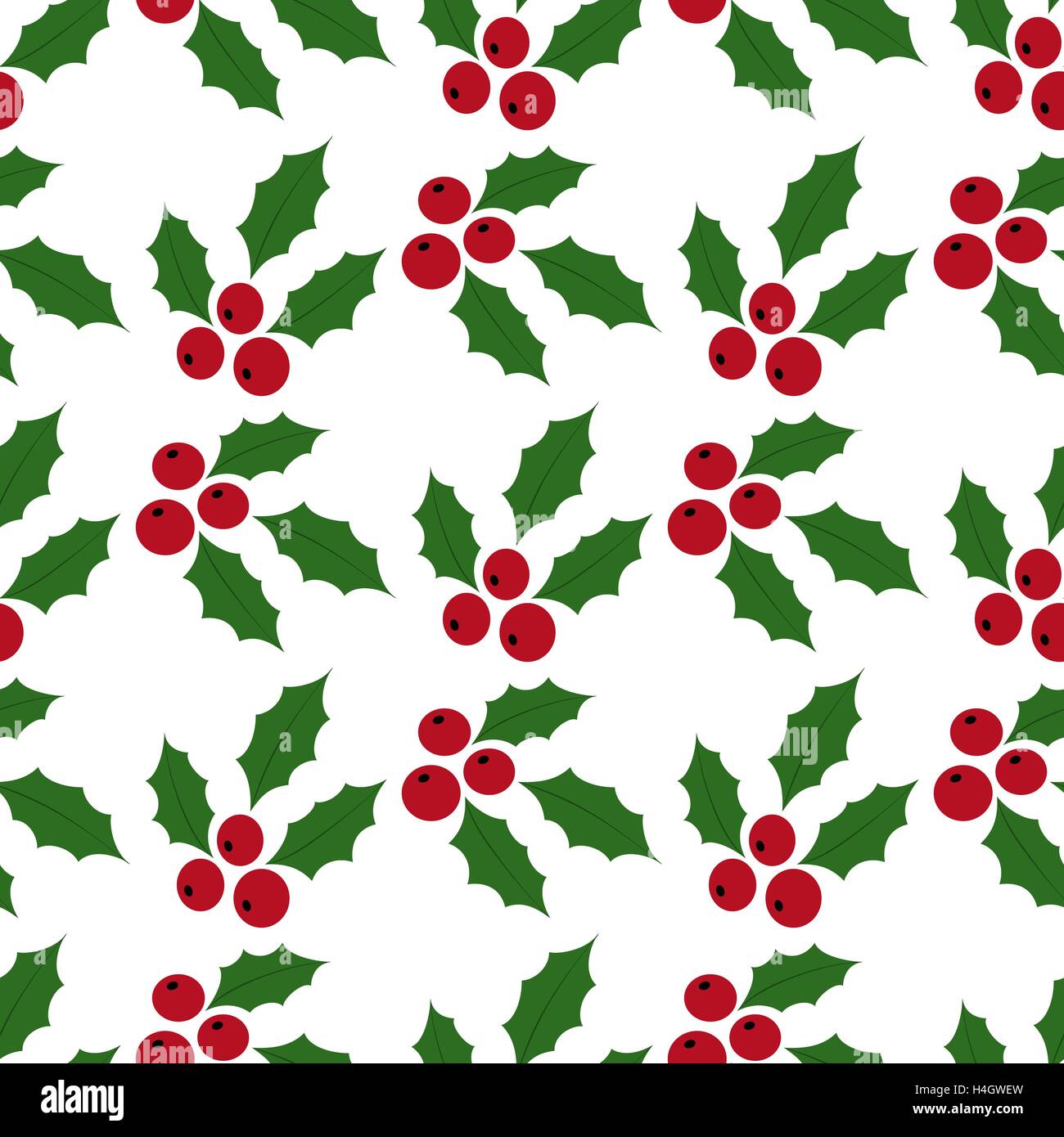 Seamless Background Holly Berries Stock Vector Image & Art - Alamy