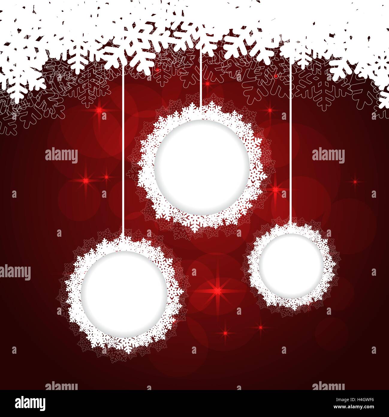 red background with snowflakes Stock Vector