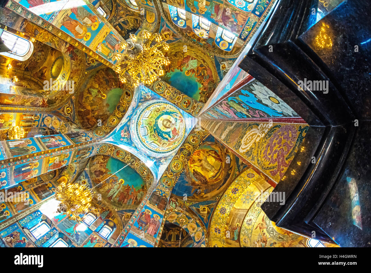 ST. PETERSBURG, RUSSIA - JULY 14, 2016: Interior of Church of the Savior on Spilled Blood. Architectural landmark and monument t Stock Photo
