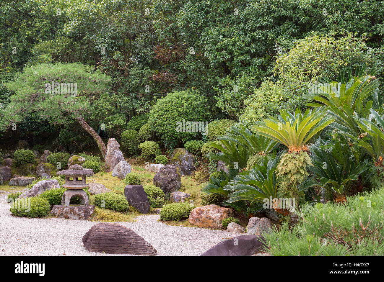 View in Yuzen-en garden at Chion-in Buddhist Temple. Stock Photo