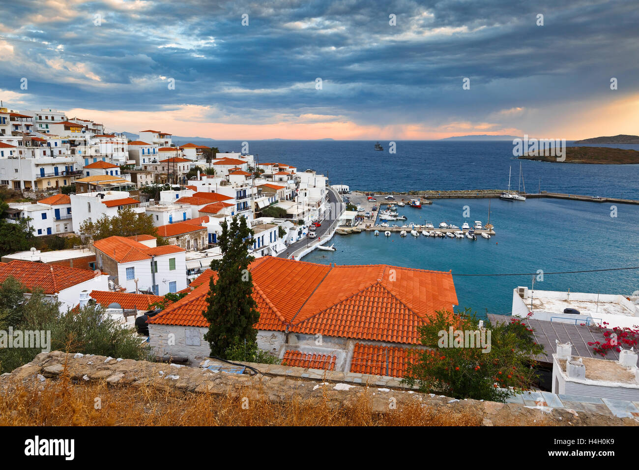 Batsi village on the coast of Andros island in Greece Stock Photo Alamy