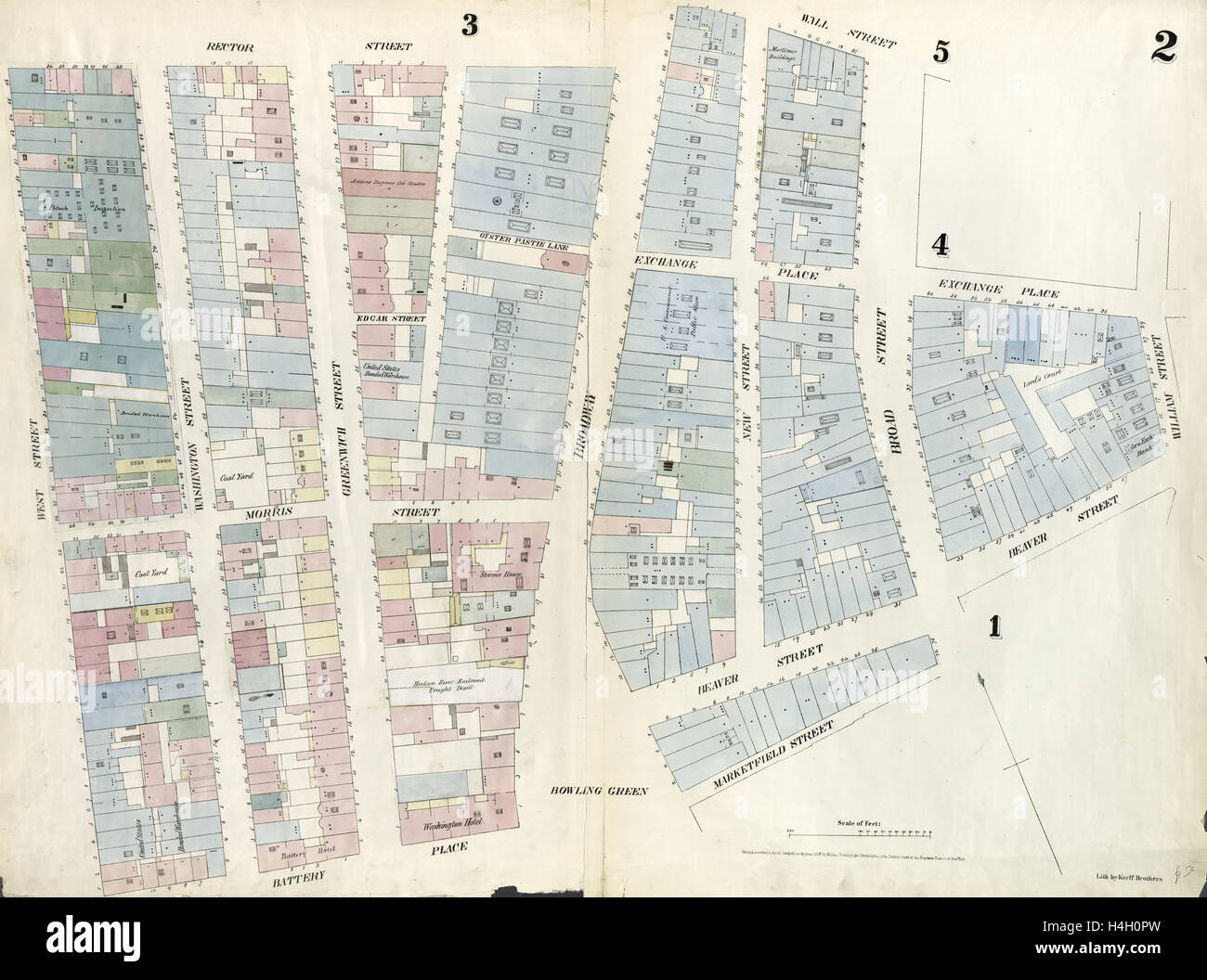 Plate 2: Map bounded by Rector Street, Broadway, Wall Street, Broad ...
