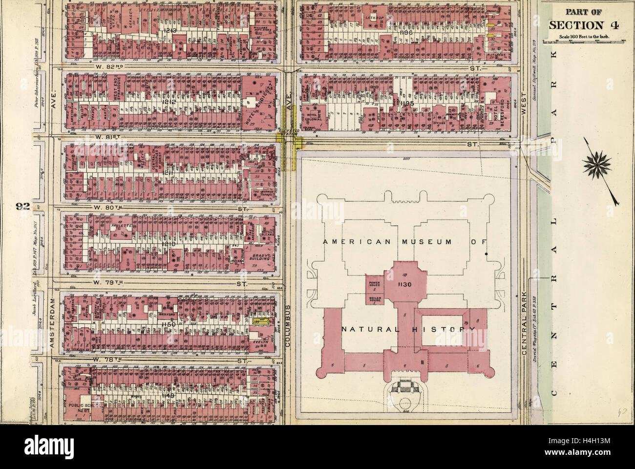 Part of Section 4 : Plate 93, New York, USA Stock Photo