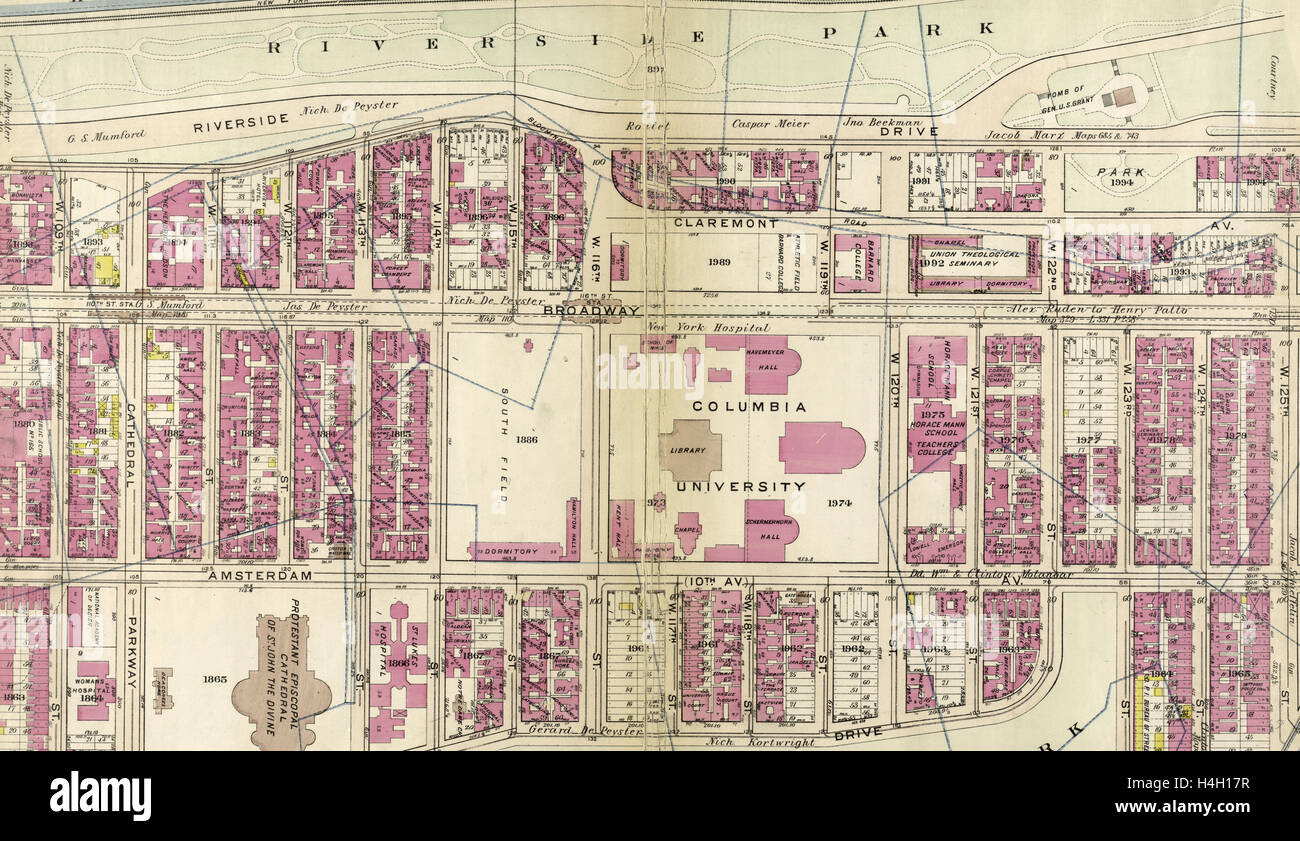 Plate 38 Bounded by Hudson River Riverside Park, Riverside Drive, W