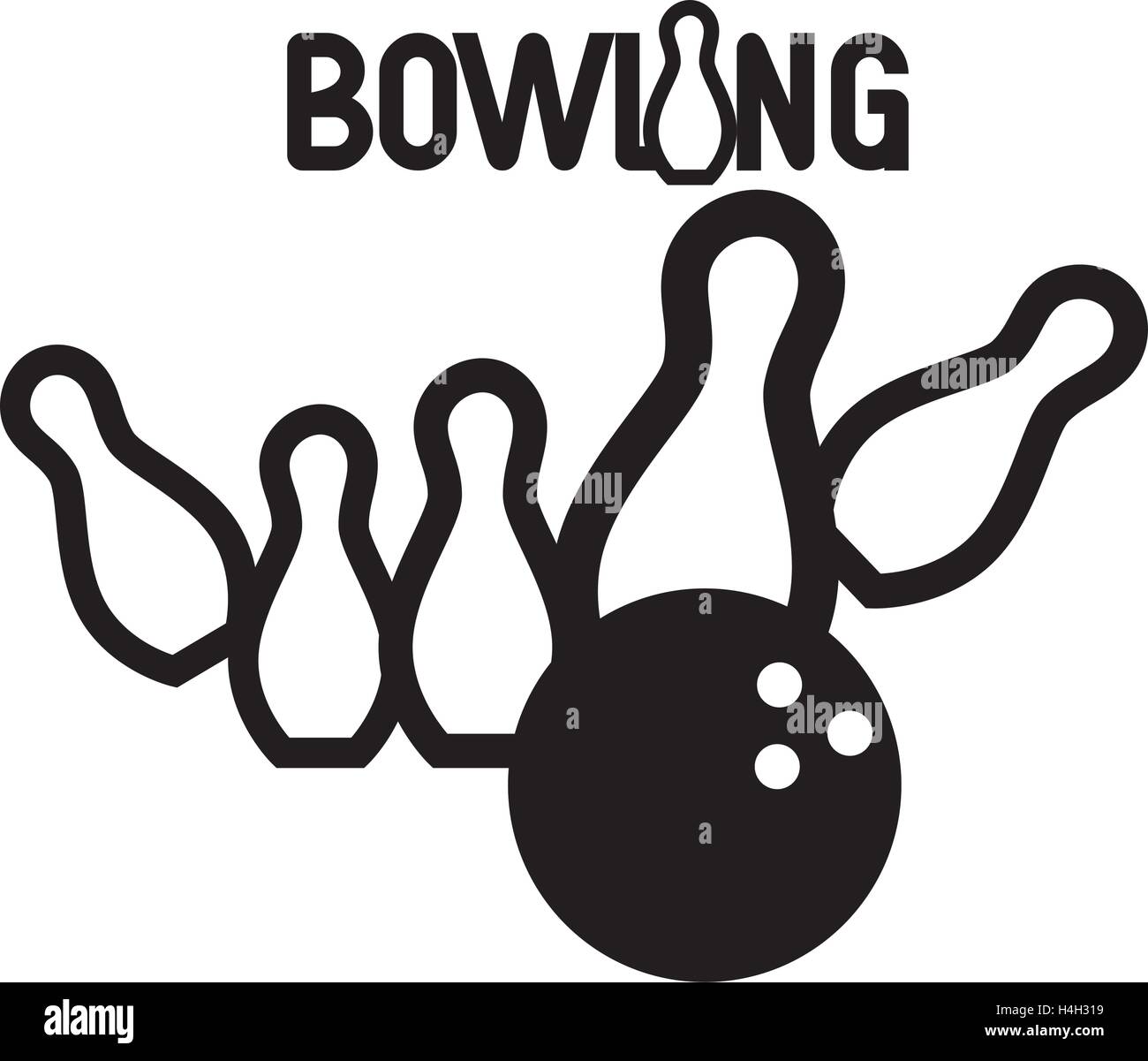 Bowling Logo Design Concept. AI 10 supported. Stock Vector