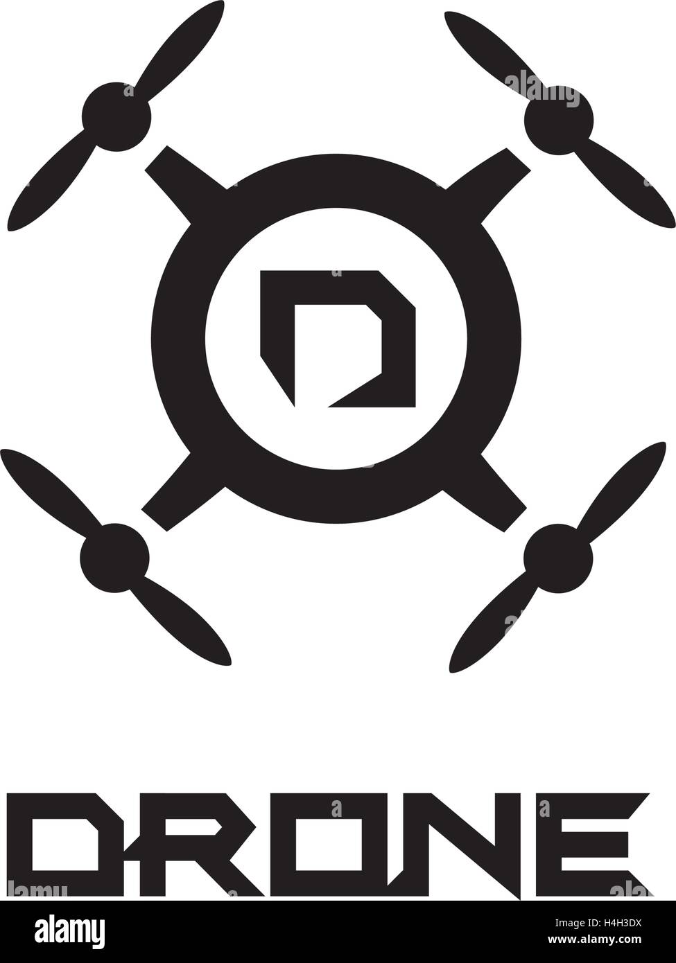 Drone Logo Concept Design. AI 10 Supported. Stock Vector