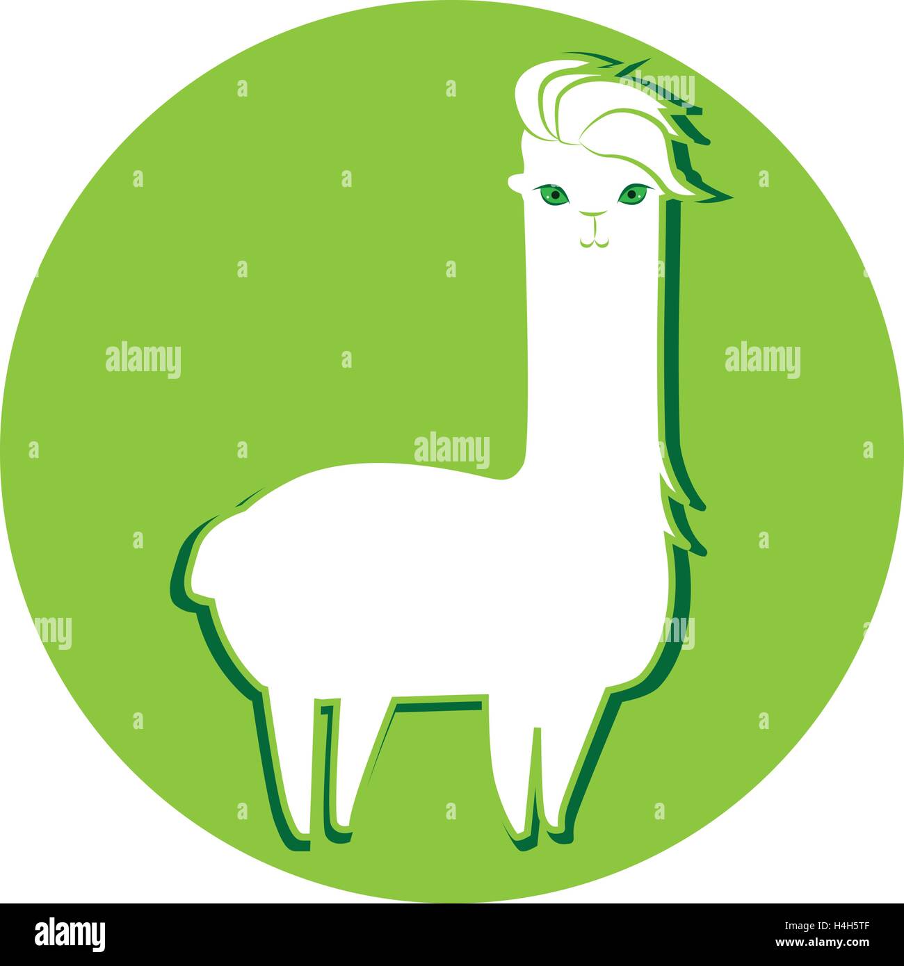 Lama and Lama Yarn Concept Design. EPS 8 supported. Stock Vector