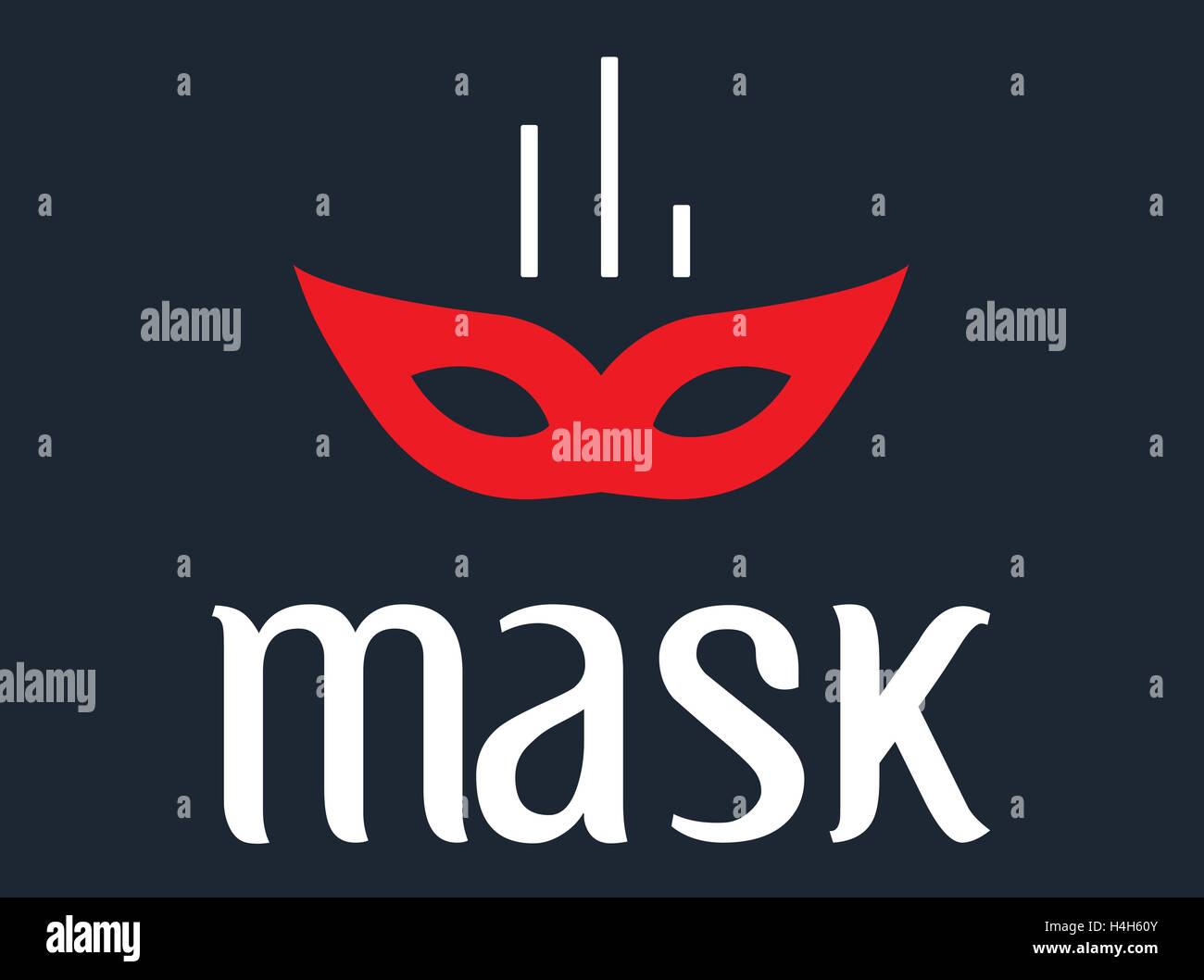 Mask Concept Design, AI 8 supported. Stock Vector