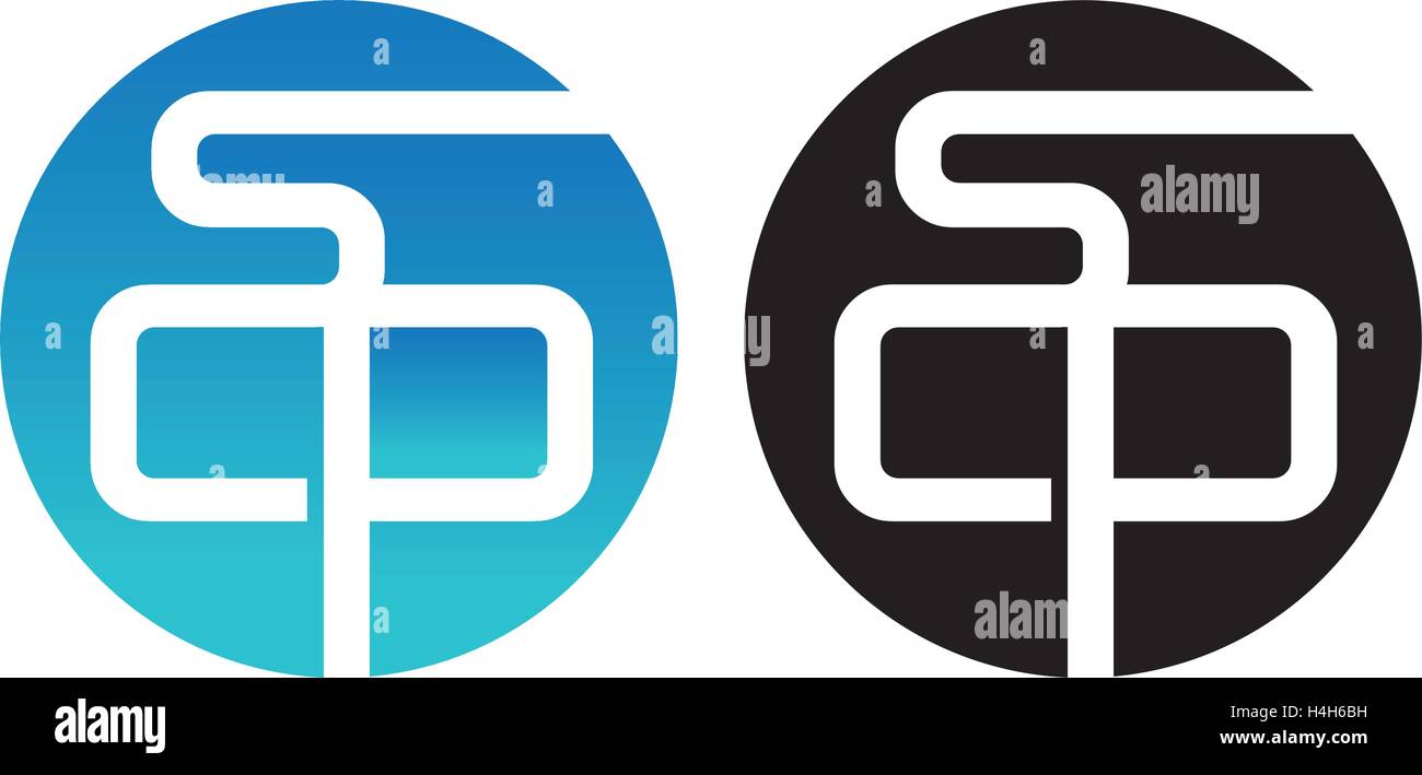 Blue scp logo design Royalty Free Vector Image