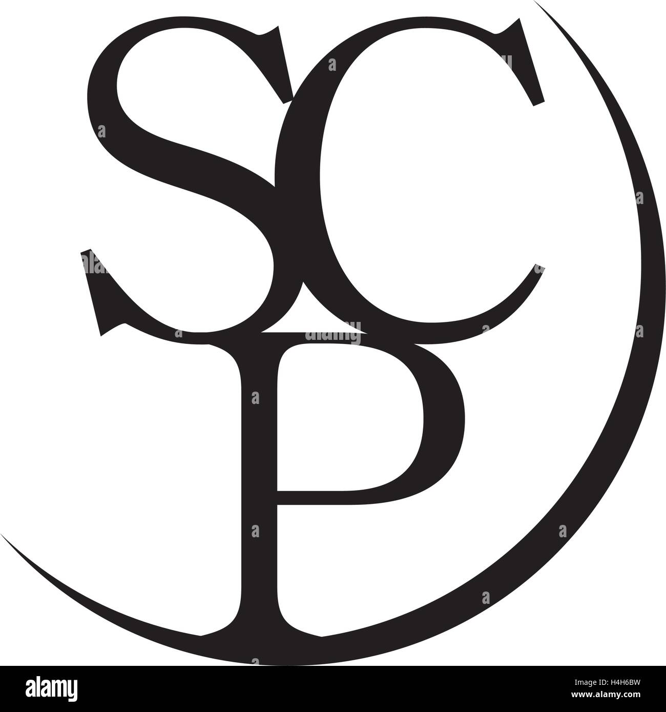 Black and White SCP Logo Design, Stock vector